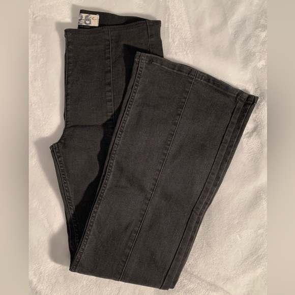 | FREE PEOPLE | Penny Pull-On Flare Jeans Black Size 26 - Picture 7 of 9